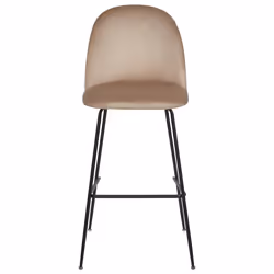 Set of 2 Bar Chairs ARCOLA Velvet Taupe