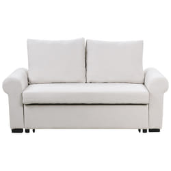 Sofa Bed SILDA Fabric Light Beige 2 Seater
