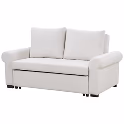 Sofa Bed SILDA Fabric Light Beige 2 Seater