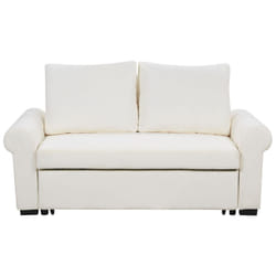 Sofa Bed SILDA Fabric White 2 Seater