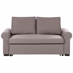 Sofa Bed SILDA Fabric Light Brown 2 Seater