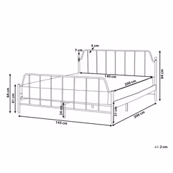 Bed Metal MAURESSAC 140 x 200 cm (EU Double) Black