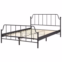 Bed Metal MAURESSAC 140 x 200 cm (EU Double) Black