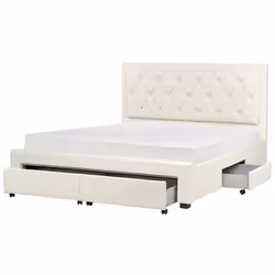 Bed with Storage Drawers Velvet LIEVIN 180 x 200 cm (EU Super King) Light Beige