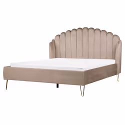 Bed Velvet AMBILLOU 160 x 200 cm (EU King Size) Taupe