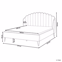 Bed Velvet AMBILLOU 160 x 200 cm (EU King Size) Taupe