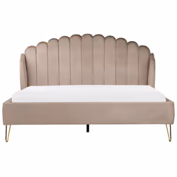 Bed Velvet AMBILLOU 180 x 200 cm (EU Super King) Taupe - Additional view 4