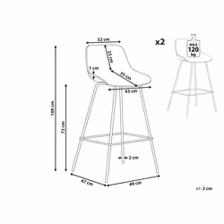 Set of 2 Bar Chairs EMMET Black