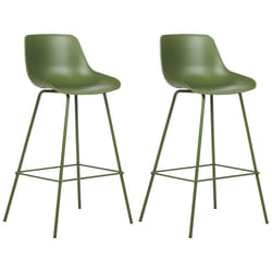 Set of 2 Bar Chairs EMMET Green