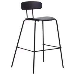 Set of 2 Bar Chairs SIBLEY Black