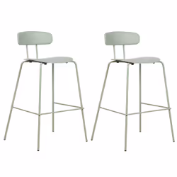 Set of 2 Bar Chairs SIBLEY Light Green