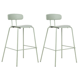 Set of 2 Bar Chairs SIBLEY Light Green