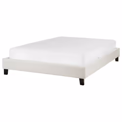 Bed without Headboard Fabric ROANNE 140 x 200 cm (EU Double) Light Beige