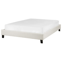 Bed without Headboard Fabric ROANNE 140 x 200 cm (EU Double) Light Beige