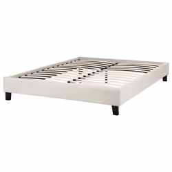 Bed without Headboard Fabric ROANNE 140 x 200 cm (EU Double) Light Beige
