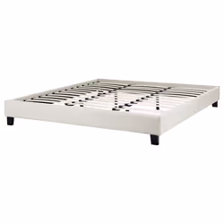 Bed without Headboard Fabric ROANNE 180 x 200 cm (EU Super King) Light Beige