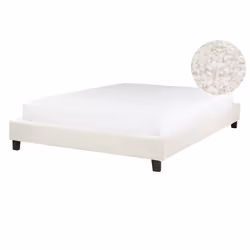 Bed without Headboard Boucle ROANNE 140 x 200 cm (EU Double) Cream