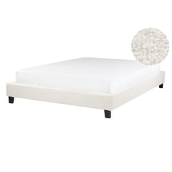 Bed without Headboard Boucle ROANNE 140 x 200 cm (EU Double) Cream