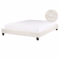 Bed without Headboard Boucle ROANNE 160 x 200 cm (EU King Size) Cream