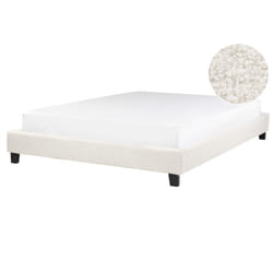 Bed without Headboard Boucle ROANNE 160 x 200 cm (EU King Size) Cream