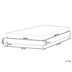 Bed without Headboard Boucle ROANNE 160 x 200 cm (EU King Size) Cream