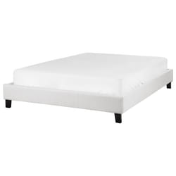Bed without Headboard Fabric ROANNE 140 x 200 cm (EU Double) Light Grey