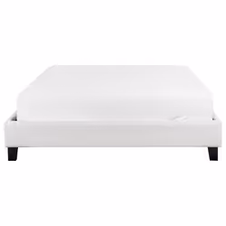 Bed without Headboard Fabric ROANNE 140 x 200 cm (EU Double) Light Grey