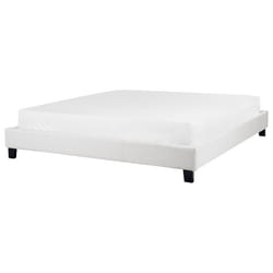 Bed without Headboard Fabric ROANNE 180 x 200 cm (EU Super King) Light Grey