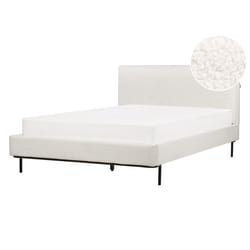 Bed Boucle CORIO 140 x 200 cm (EU Double) Off-White