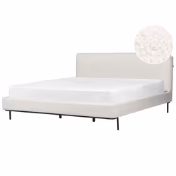 Bed Boucle CORIO 180 x 200 cm (EU Super King) Off-White