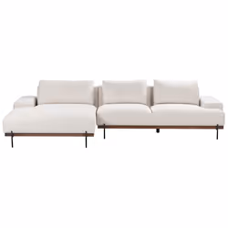 Corner Sofa MARIFERD Fabric Light Beige 3 Seater Right Hand