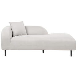 Left Hand Chaise Lounge LE CRAU Fabric Light Grey