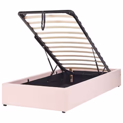 Boucle EU Single Size Ottoman Bed Pink DINAN