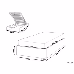 Boucle EU Single Size Ottoman Bed Pink DINAN - Additional view 5
