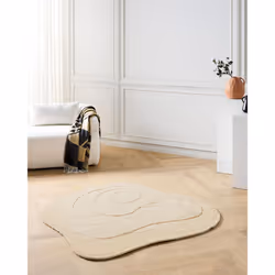 Viscose Area Rug 160 x 160 cm Beige GORANO