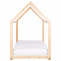 Wooden Kids House Bed EU Single Size Light TOSSE