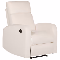 Electric Recliner Chair VERDAL Velvet Off-White
