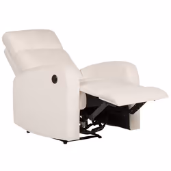 Electric Recliner Chair VERDAL Velvet Off-White