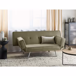 Sofa Bed BRISTOL Fabric Olive Green 3 Seater