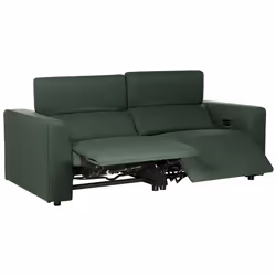 Electric Recliner Sofa ULVEN Fabric Dark Green with USB Port 2 Seater