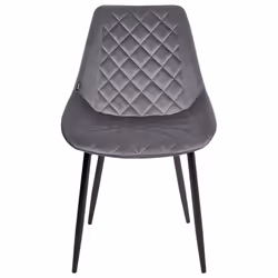 Set of 2 Dining Chairs MARIBEL Velvet Grey
