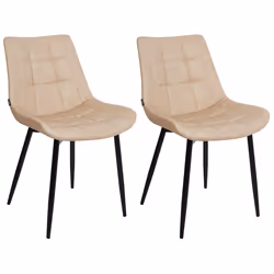 Set of 2 Dining Chairs MELROSE II Faux Leather Beige