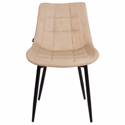 Set of 2 Dining Chairs MELROSE II Faux Leather Beige