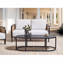 Garden Lounge Set with Table 2 Seater MONTEFALCO Metal White