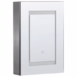 Bathroom Wall Mounted Mirror Cabinet LED MALASPINA 40 cm 60 cm Black