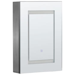 Bathroom Wall Mounted Mirror Cabinet LED MALASPINA 40 cm 60 cm Black