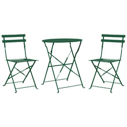 Bistro Set Folding FIORI Metal Dark Green Green