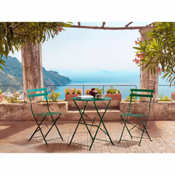 Bistro Set Folding FIORI Metal Dark Green Green