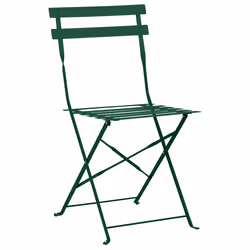 Bistro Set Folding FIORI Metal Dark Green Green