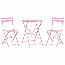 Bistro Set Folding FIORI Metal Pink